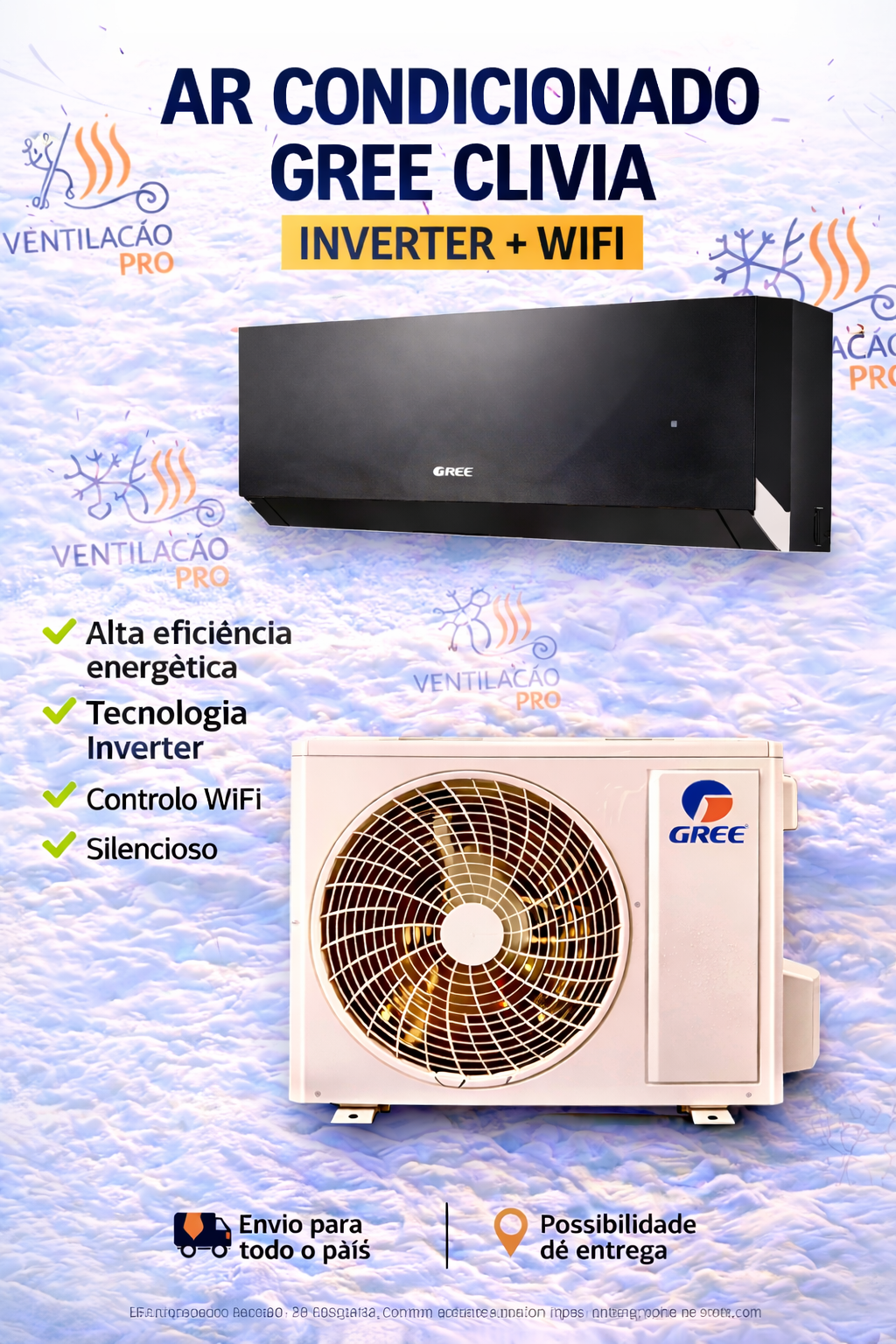 Ar condicionado Gree Clivia Black 12000 BTU Wi-Fi Ar condicionado Gree Clivia Black 12000 BTU Wi-Fi