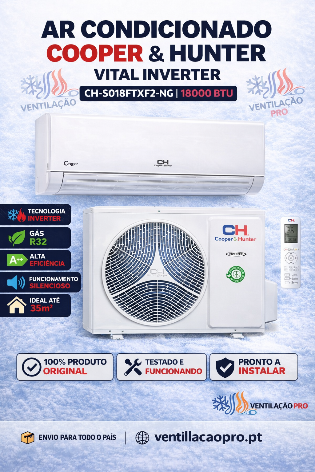 Ar condicionado Cooper & Hunter CH Vital 18000 BTU Inverter Ar condicionado Cooper & Hunter CH Vital 18000 BTU Inverter