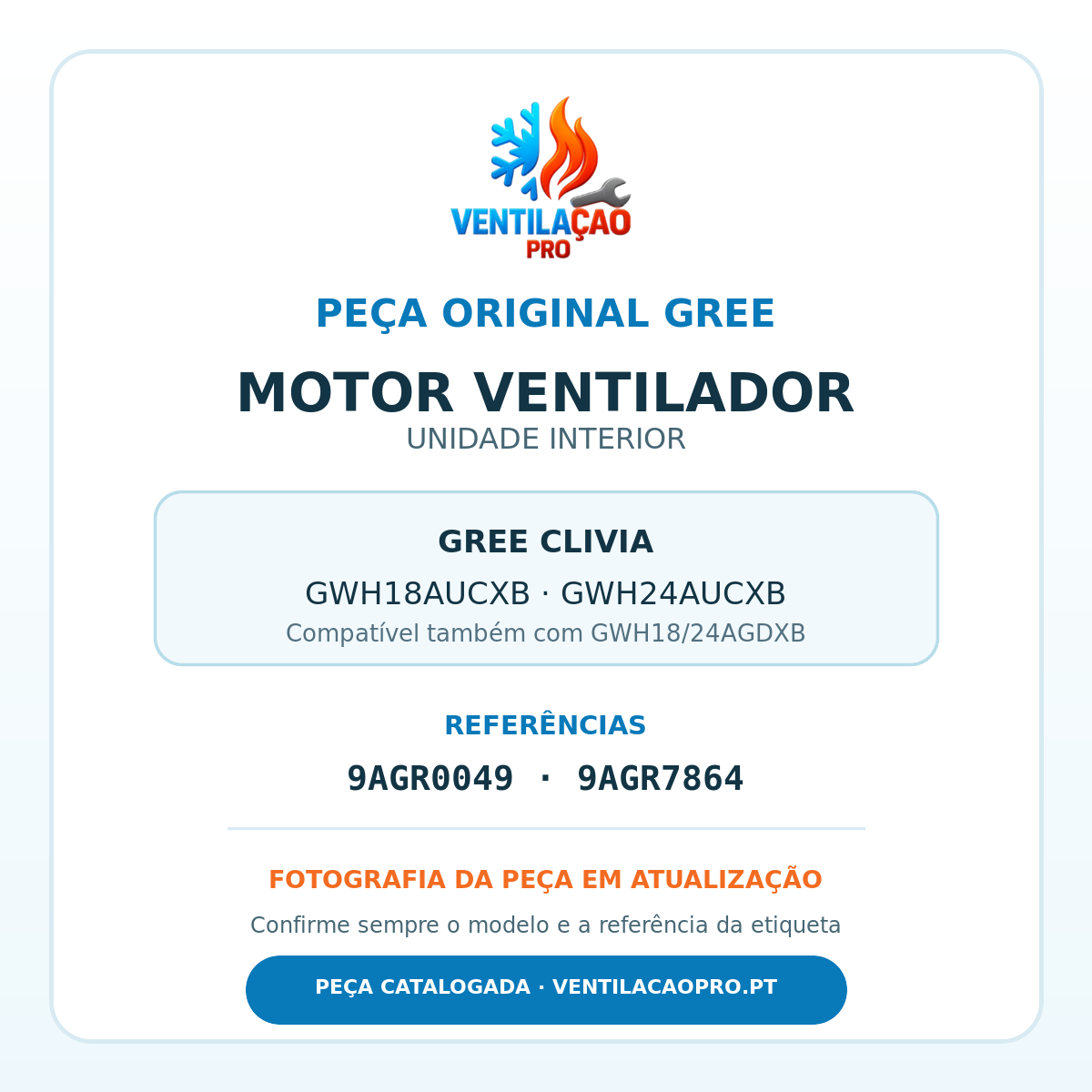 Ventilador interior Gree Clivia GWH18/24AUCXB Ventilador interior Gree Clivia GWH18/24AUCXB