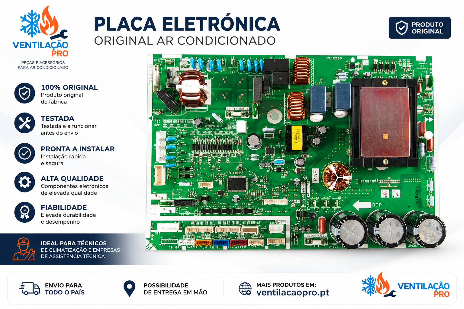 Placa eletrónica exterior Daikin 4MXS80E3V3B — 5010530 Placa eletrónica exterior Daikin 4MXS80E3V3B — 5010530